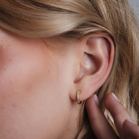 Cross Double huggie hoops