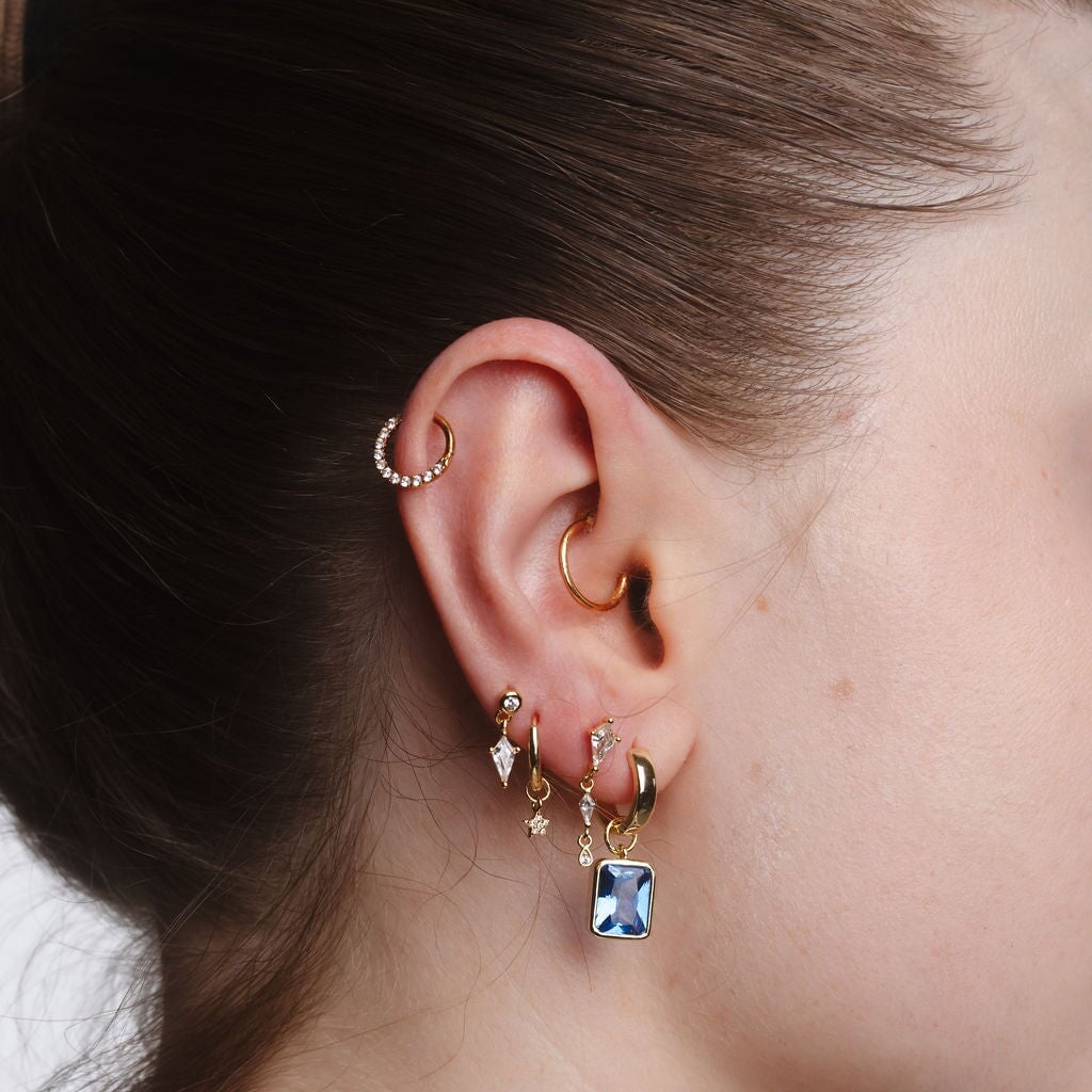 Flat back Single drop studs - 3 stones