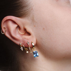 Flat back Single drop studs - 3 stones
