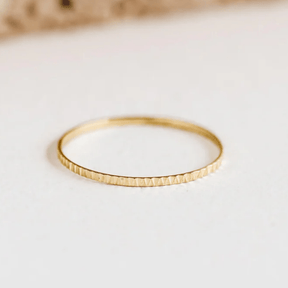 14K Gold Textured Stacking Ring