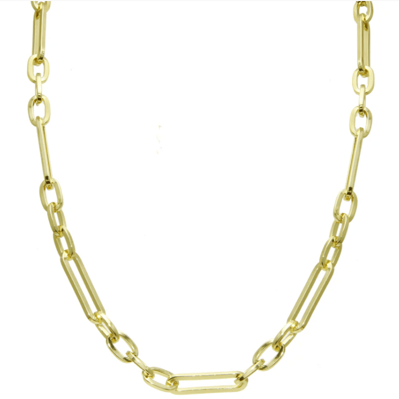 Mixed Link Paperclip Chain Necklace