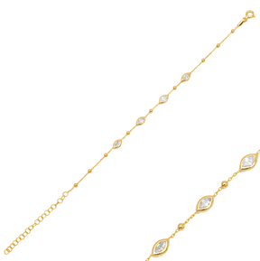 Marquise Bezel Set Bracelet