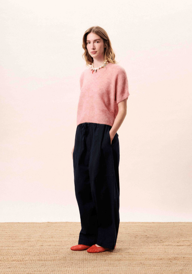 Gocta Short Sleeve Pink Sweater