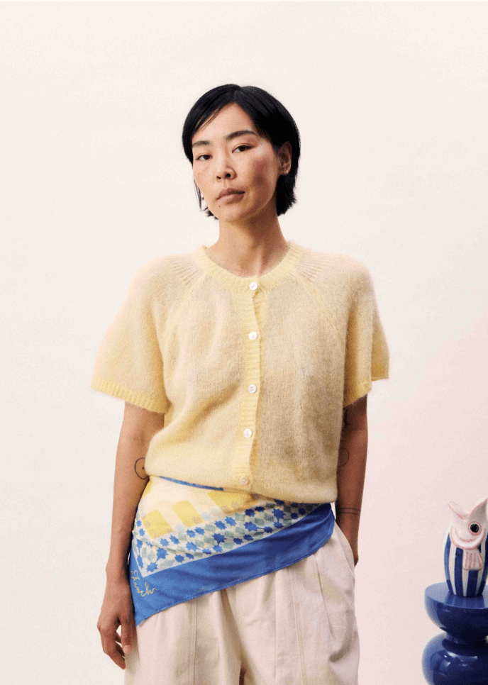 Kawasan butter cardigan in yellow