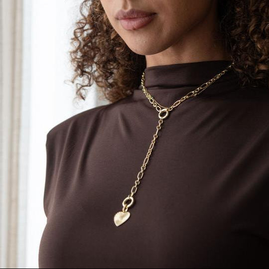 Mixed Link Chain Lariat Necklace