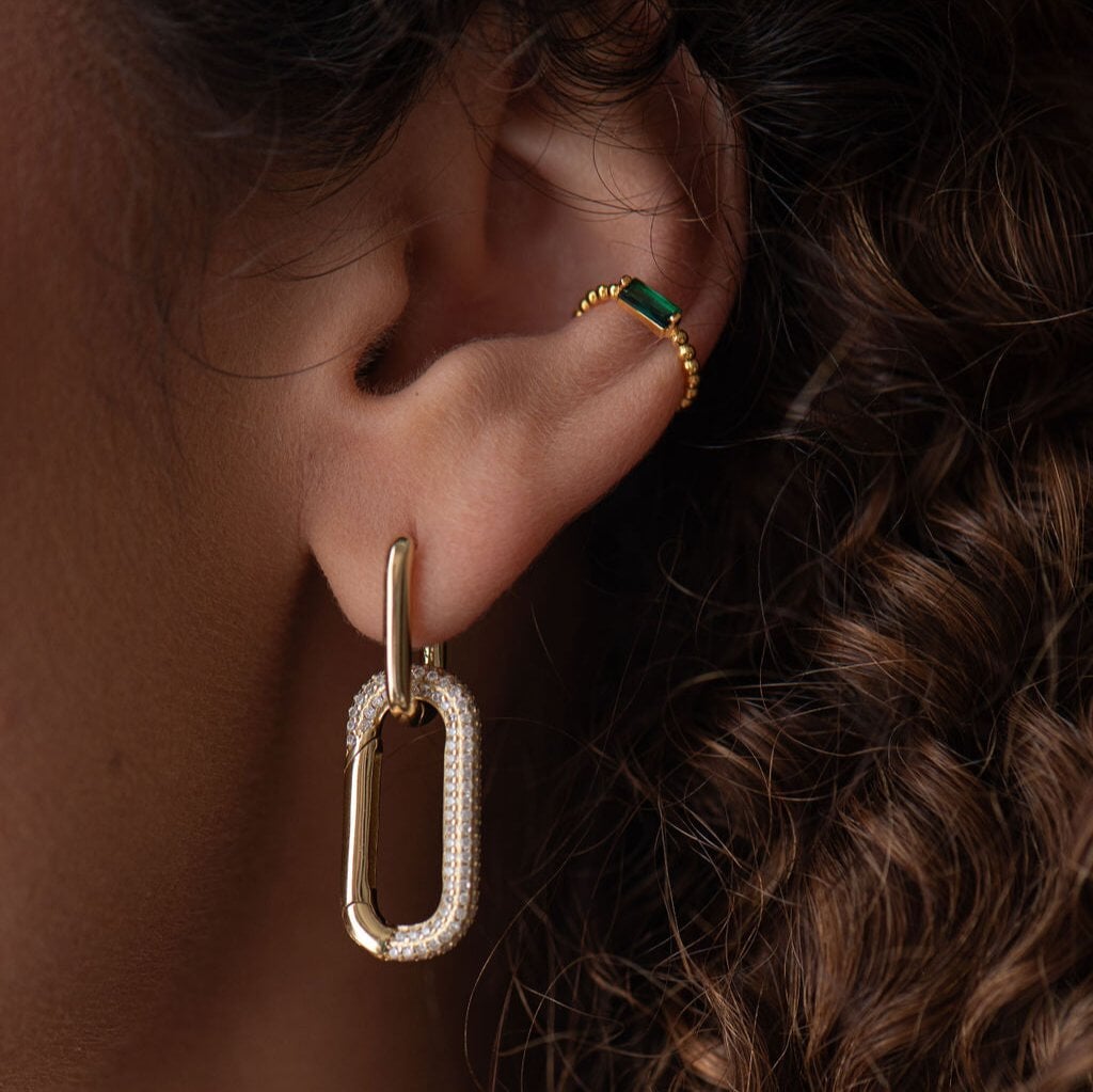 Baguette Emerald Ear Cuff