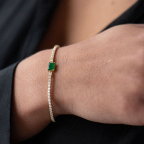 Mini Tennis Bracelet with Emerald