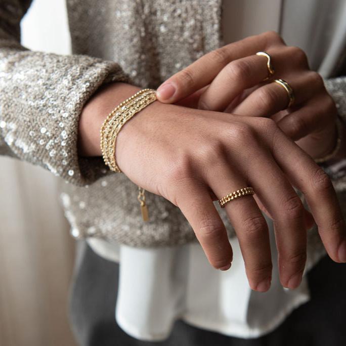 Beaded Crystal Layered Bracelet