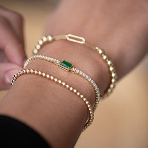 Mini Tennis Bracelet with Emerald