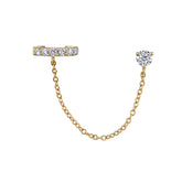 Ear Cuff with Stud Chain Earring - Single