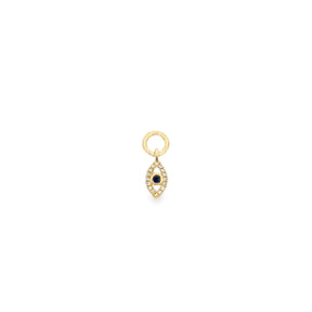 14K Gold Diamond Evil Eye Charm