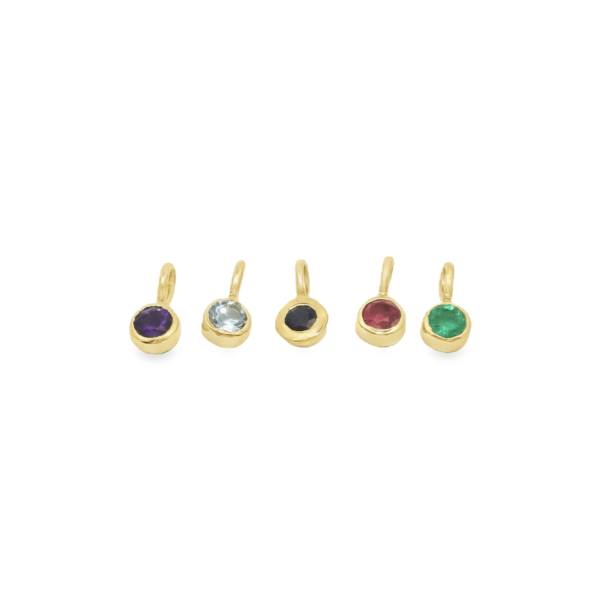 14K Gold Gemstone Charm