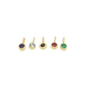 14K Gold Gemstone Charm