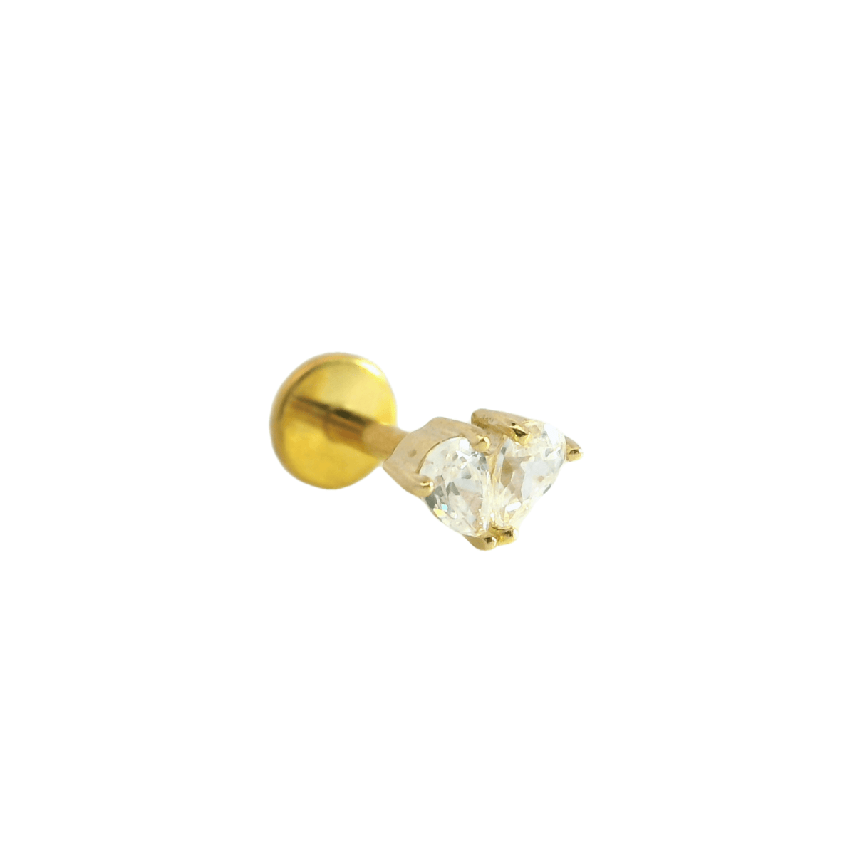 14K Gold Pear Shape Single Stud Earring