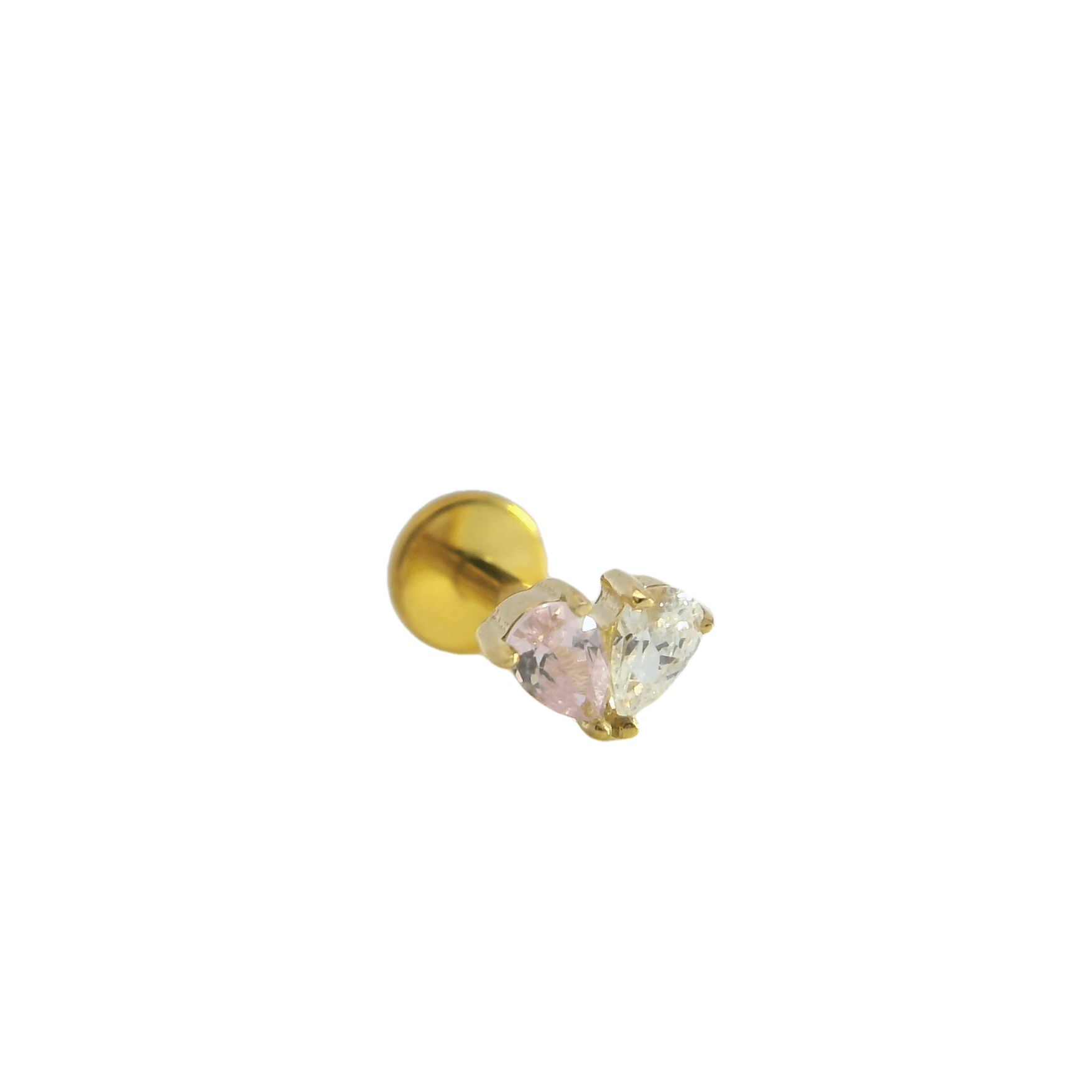 14K Gold Pear Shape Single Stud Earring