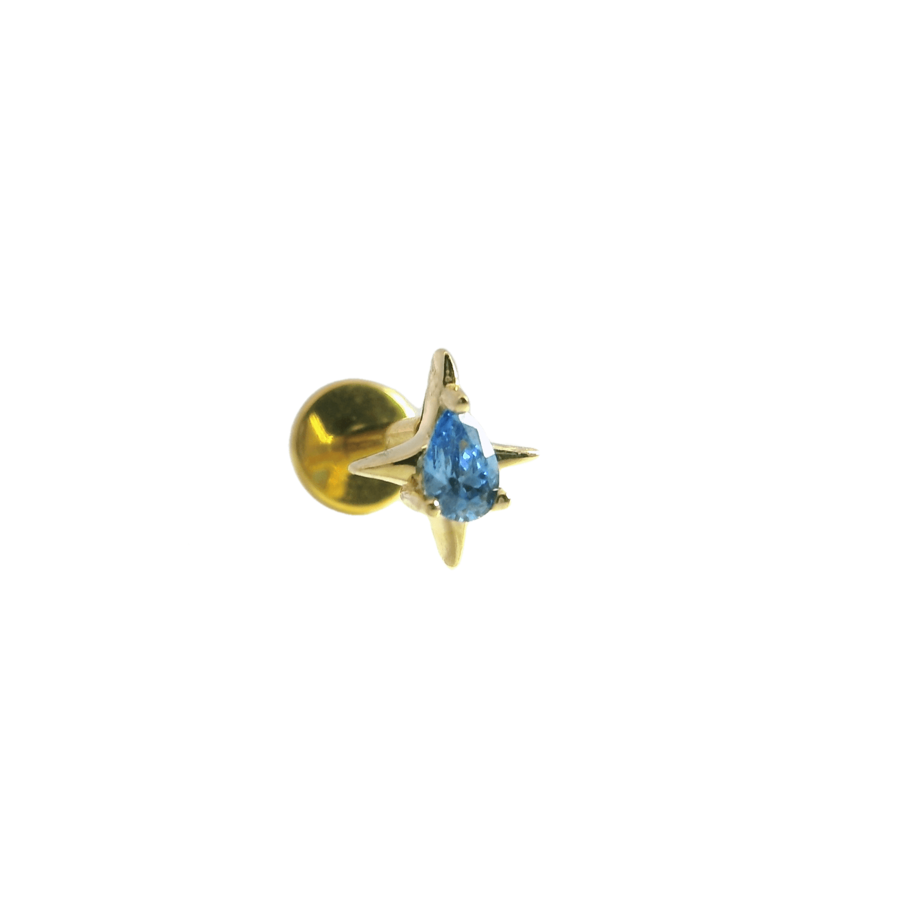 14K Gold Starburst Single Stud Earring