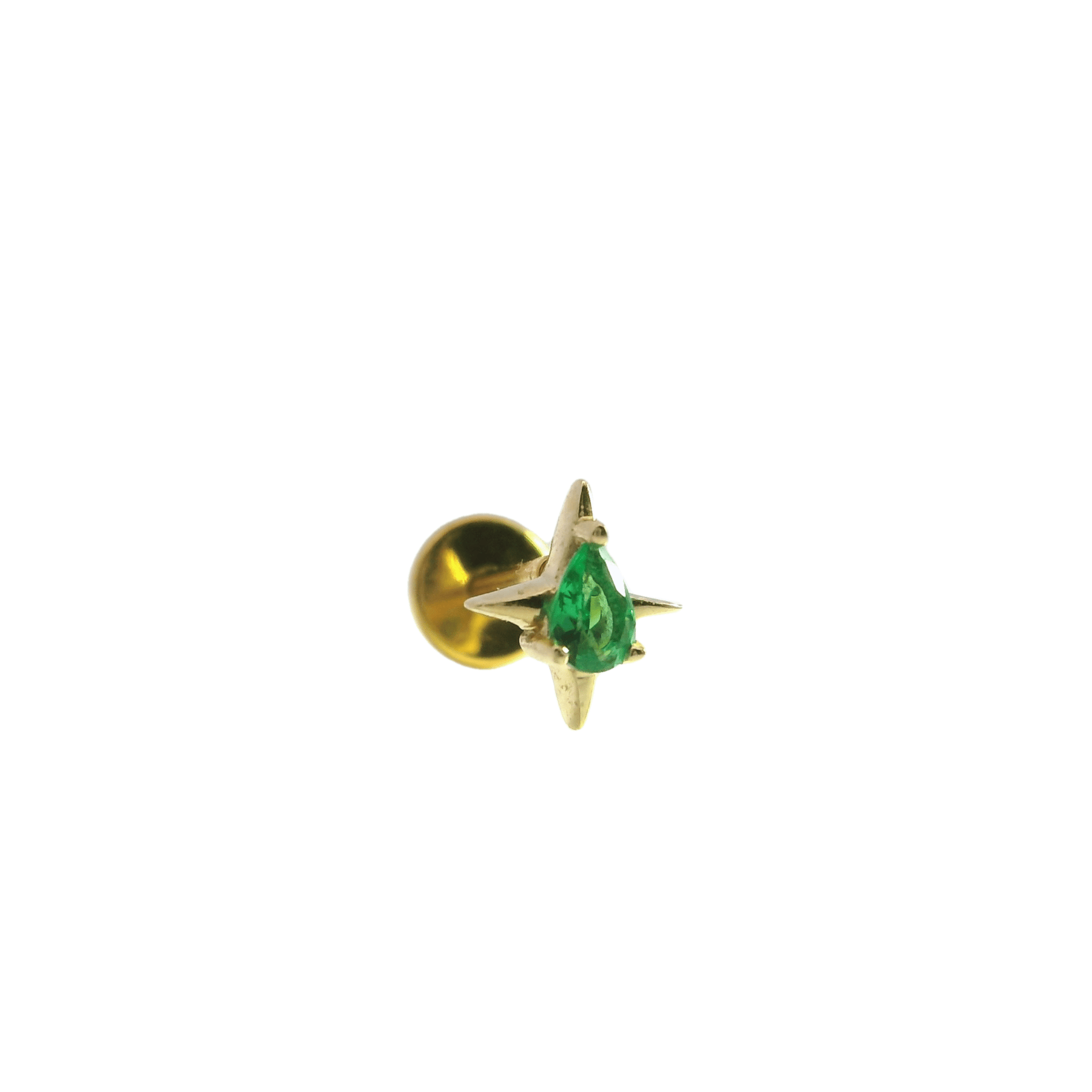 14K Gold Starburst Single Stud Earring