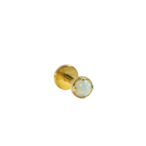 14K Gold Opal Single Stud Earring