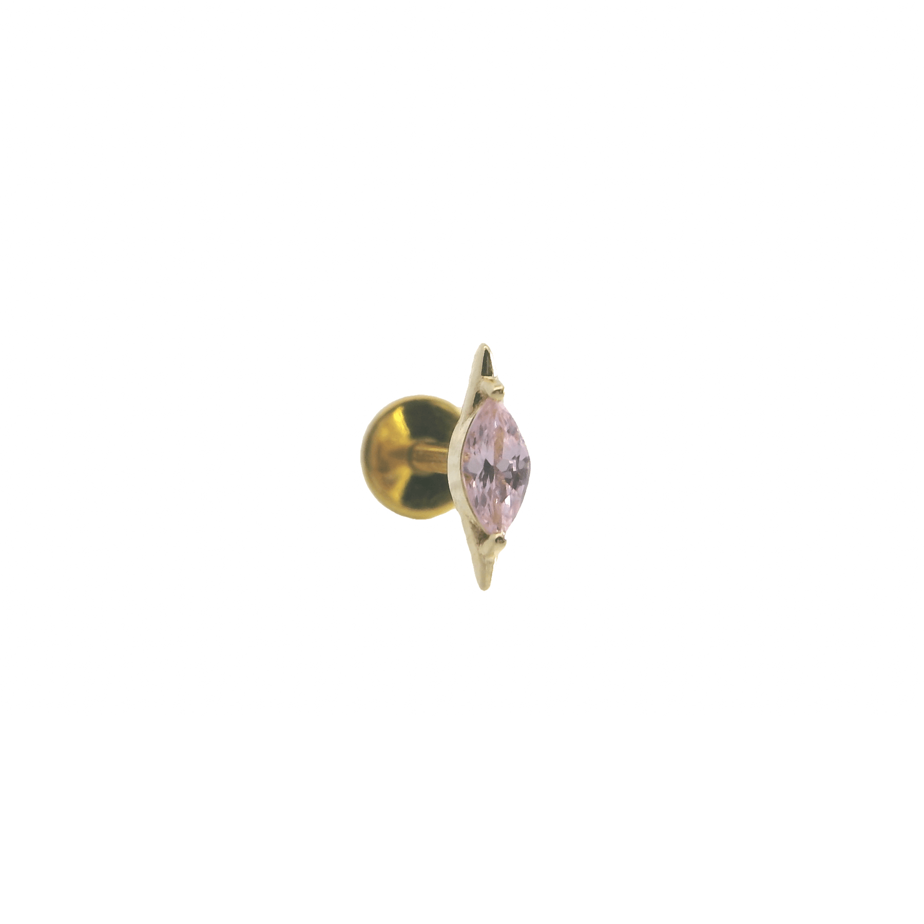 14K Gold Marquise Single Stud Earring