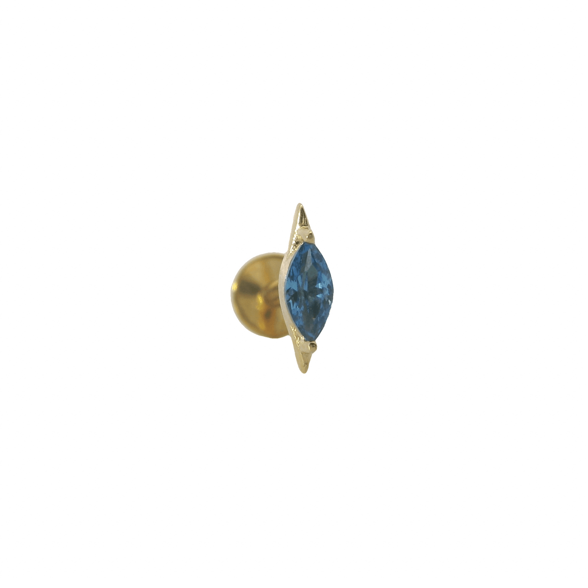 14K Gold Marquise Single Stud Earring