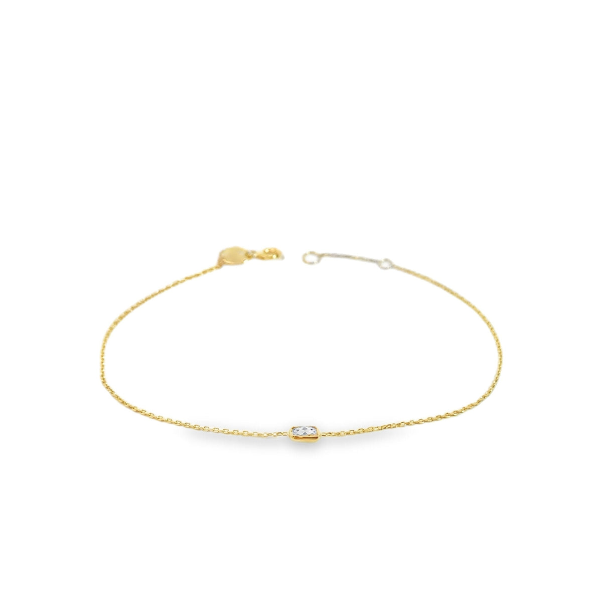 10K Gold Single Baguette Cut Bracelet