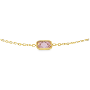 10K Gold Single Baguette Cut Bracelet