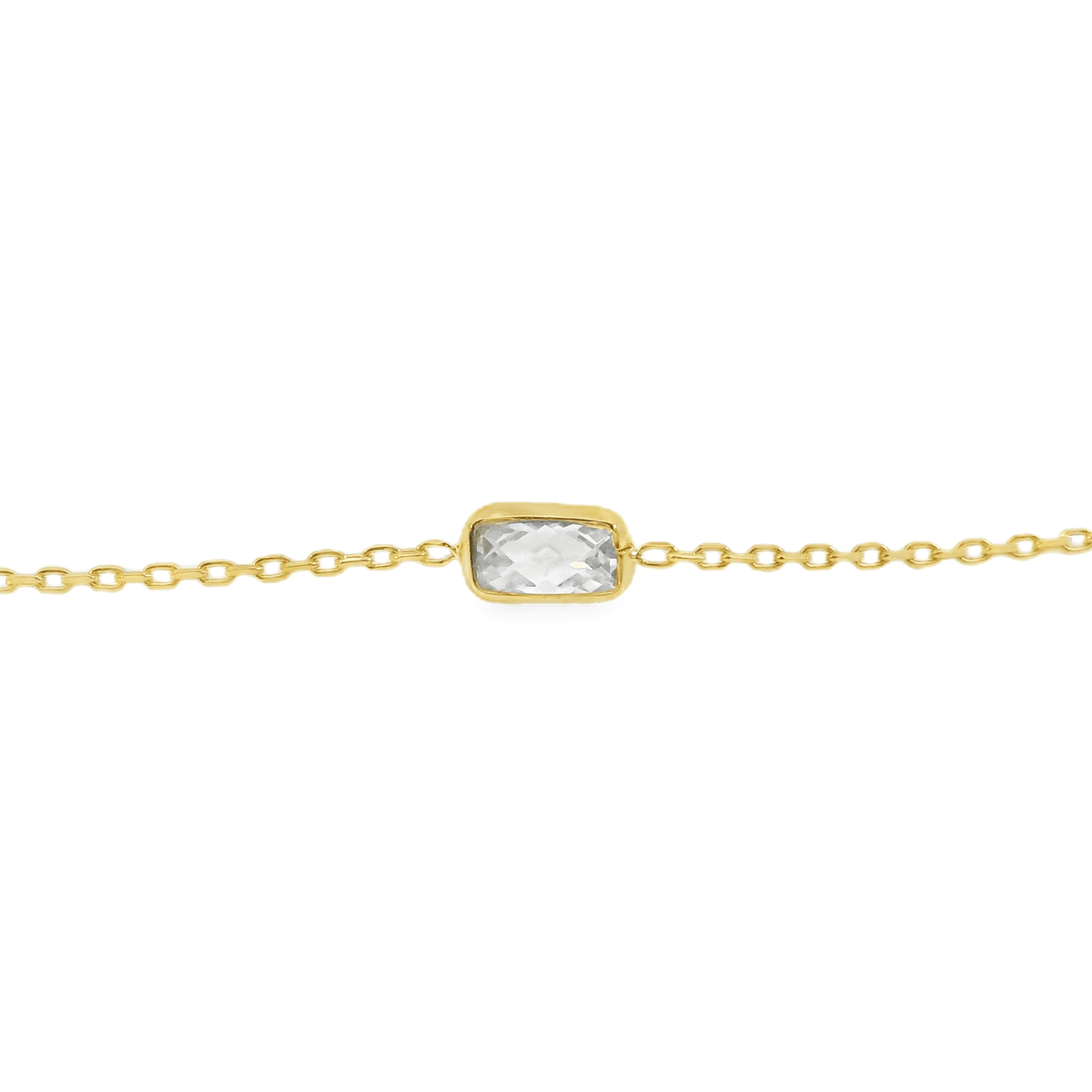 10K Gold Single Baguette Cut Bracelet