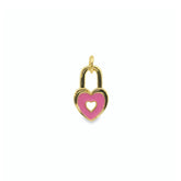 Enamel Heart Lock Charm