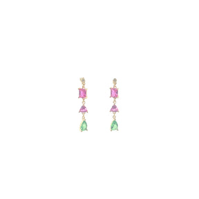 Colourful Pear Drop Statement Stud Earrings