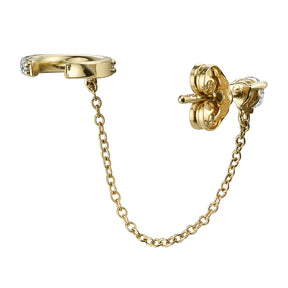 Ear Cuff with Stud Chain Earring - Single