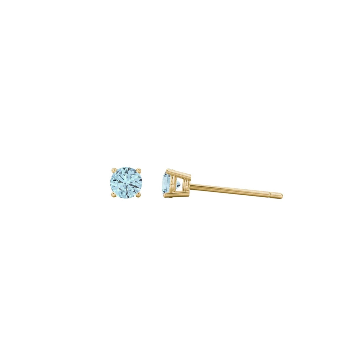 Round Blue Topaz Single Stud