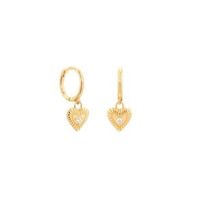 Heart Drop Huggie Earrings