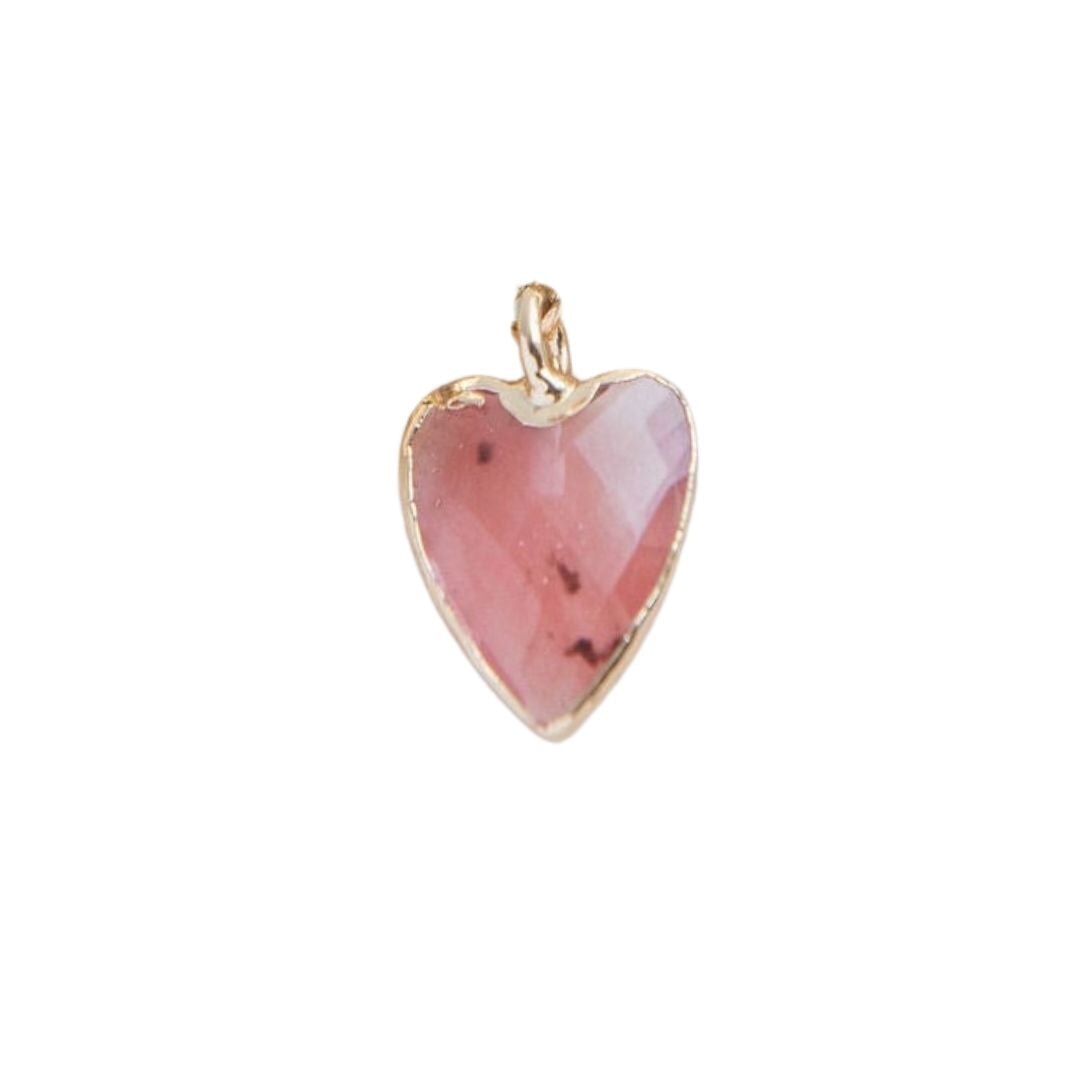 Pink Stone Heart Charm