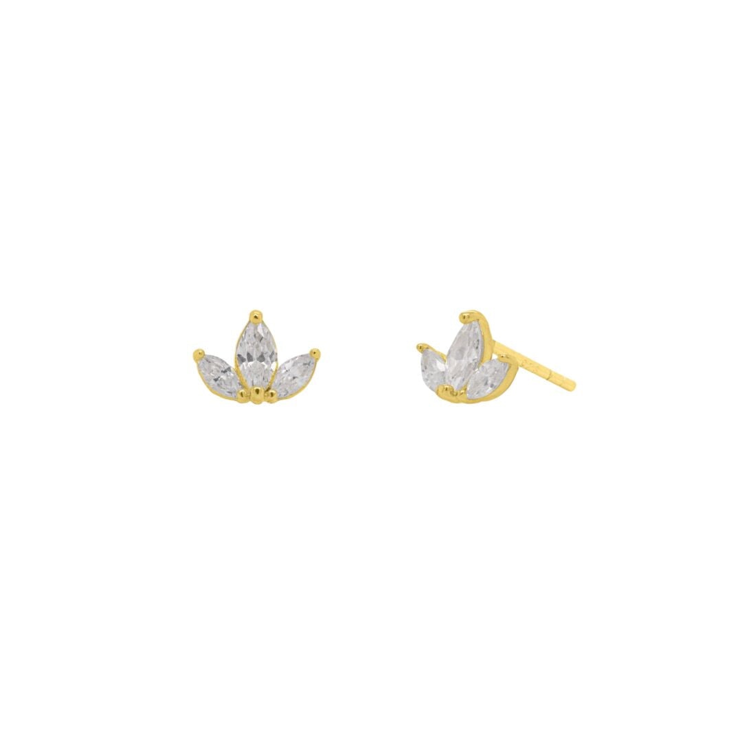 10k Shimmer CZ Lotuz Studs