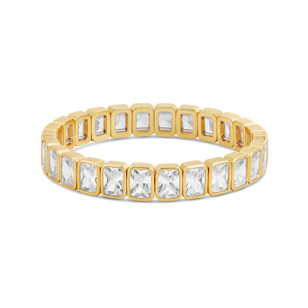 Emerald Cut Tennis Stretchy Bracelet