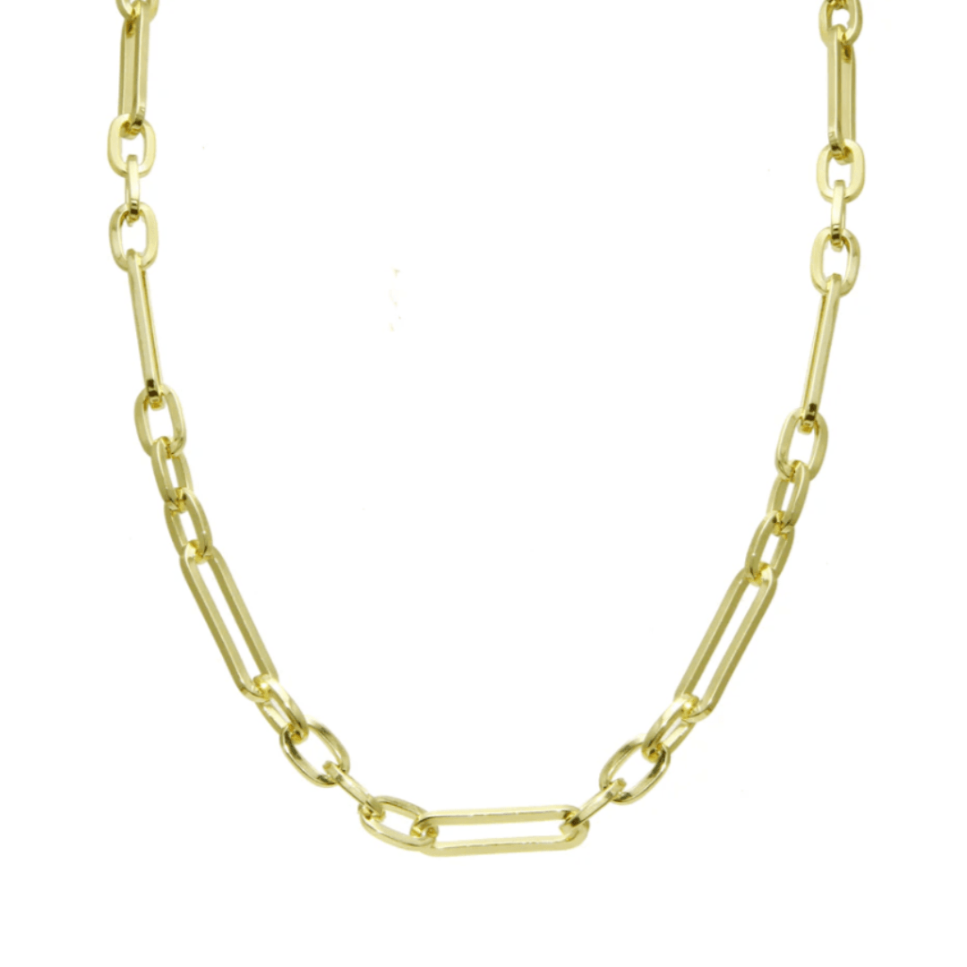 Mixed Link Paperclip Chain Necklace