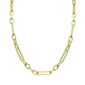 Mixed Link Paperclip Chain Necklace