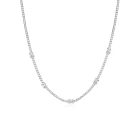 Elegant Satellite Tennis Necklace