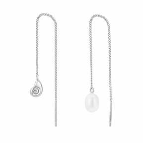 Pearl & Shell Threader Earrings