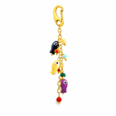 Multicolour Evil Eye with Fish Bag Charm