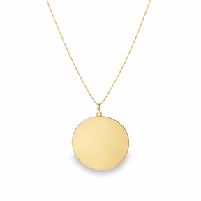 10K Gold Engravable Large Round Charm