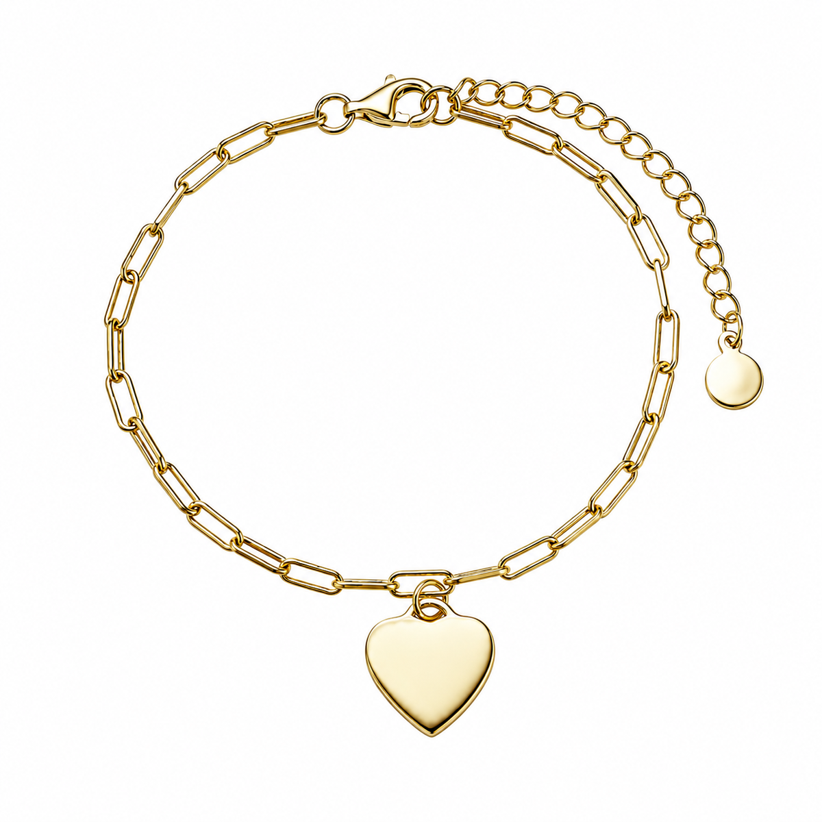 Engravable Heart Paperclip Bracelet