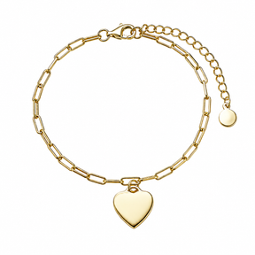Engravable Heart Paperclip Bracelet