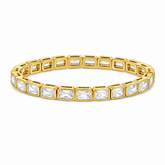 Bezel Emerald Tennis Stretchy Bracelet