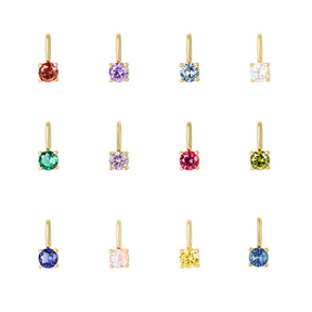 Charm Enhancer Paperclip Necklace with Birthstone Gold Vermeil