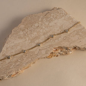 Sparkly Curb Heart by the Yard Bracelet