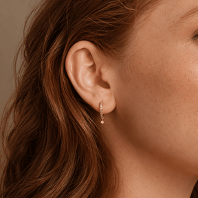 Pearl Drop Blue Hoops