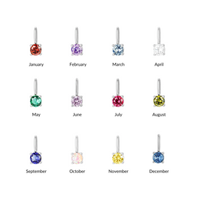 Charm Enhancer Paperclip Necklace with Birthstone Sterling Silver
