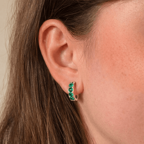 Emerald Chunky Sparkly Huggies