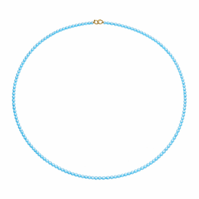 Petite Beaded Necklace- Blue Topaz